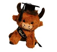 Peiiwdc Poupée en Peluche de Vache des Highlands en Coton PP, A | de de diplôme pour les diplômés et les étudiants, poupée en peluche en robe de docteur pour la