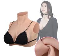 Peikey Faux Sein Silicone, [Version Polaire] avec Soutien-Gorge Approprié, détail de la Mise à Niveau Fausse Poitrine Bust en Silicone réaliste pour Travesti, Bonnet E Chair avec Coton Léger