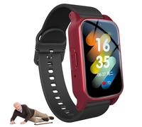 PEIKVOUL Montre Connectée 4G pour Seniors avec GPS, SOS, Détection de Chute, Appel Vidéo et Suivi Santé, Fonctionne Uniquement avec Carte Nano SIM, Noire,Rouge