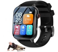 PEIKVOUL Montre Connectée 4G Senior avec SOS, GPS et Détection de Chute, Traceur GPS, Appels Vidéo, Appels Bidirectionnels, IP67 pour Personnes Âgées, Carte SIM Requise (Noir)