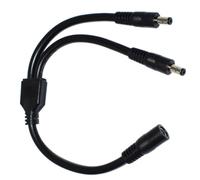 PEILINZE DC5525 Câble répartiteur d'alimentation 1 femelle vers 2 mâles 5,5 mm x 2,5 mm pour bandes LED et caméras de vidéosurveillance 23 cm