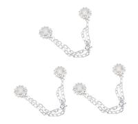 PEILINZE Lot de 3 pinces magnétiques pour vêtements avec chaîne, fleurs, aimants et boucles réglables pour pantalon pour femme
