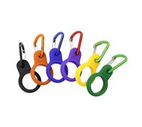 PEILINZE Lot de 6 boucles de bouteille d'eau portables en silicone avec mousqueton, support sécurisé pour bouteille d'eau d'extérieur