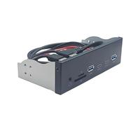 PEILINZE Panneau avant USB 3.2 Gen1 5,25 pouces avec double port USB 3.0 de type C et lecteur de carte mémoire adaptateur pour écouteurs