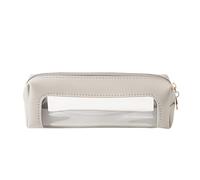 PEILINZE Trousse à crayons en polyuréthane transparent et étanche - Multifonctionnelle - Avec fermeture éclair - Trousse de papeterie de voyage - Sac de rangement pour cosmétiques