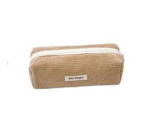 PEILINZE Trousse à Crayons en Velours Côtelé - Trousse de Maquillage et Pochette de Papeterie pour l'École et le Bureau, Beige