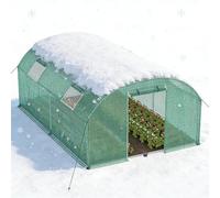 PEILU 12 ㎡ - Serre de jardin en acier - 3 x 4 x 2 m - En film PEHD - Avec 4 grilles de protection contre les insectes - Pour fenêtre et porte - Serre de jardin - Tente d'hivernage pour plantes