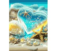 Peindre par Nombre Étoile de mer en pierre en forme de cœur,Kit de Peinture par Numero pour Adultes DIY pour Débutant Seniors avec Pinceaux et Acrylique Pigmentée Décoration Cadeau 40x50cm sans Cadre