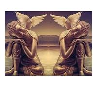 Peindre par Nombre,Kit de par Numero pour Adultes DIY Peinture pour Adultes Enfants Seniors Débutant Peinture avec Pinceaux Acrylique Pigmentée Pigmentée Cadeau Statue Zen Religion 50x65cm sans Cadre