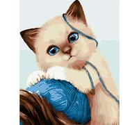 Peindre par Nombre,Kit de par Numero pour Adultes DIY Peinture pour Adultes Enfants Seniors Débutant Peinture avec Pinceaux Acrylique Pigmentée Pigmentée Chaîne de chat mignon 60x75cm avec cadre