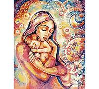 Peindre par Nombre,Kit de par Numero pour Adultes DIY Peinture pour Adultes Enfants Seniors Débutant Peinture avec Pinceaux Acrylique Pigmentée Pigmentée Cadeau Religion Mère Fils 40x50cm sans Cadre