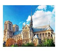 Peindre par Nombre Peinture par numéro Notre Dame cathédrale de Paris Paysage Bricolage Peinture à l'huile Toile Mariage décoration Art Photo Cadeau 40x50cm