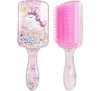 Peine Kids,Cepillo Pelo Antitirones Niña,Cepillo Desenredante,Estilismo Unicornio,Detangling Children's Hair,Travel Brush,For Wet And Dry Hair All Hair Types,Pink,Cm