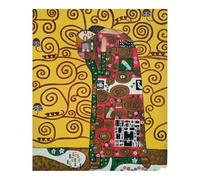 Peint à la main, 50 x 60 cm, huile sur toile, inspiré du baiser Gustav Klimt, art moderne pour intérieur, reproduction raffinée, D3, artisanale, fabriqué en Italie