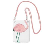 Peint à la main Flamingo Oiseau Impression Mode Téléphone Portable Sac Universel Extérieur Téléphone Pouch Gadget Poche Convient à Tout Téléphone Rose