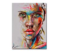 Peint À La Main Texture Épaisse Couteau Face À La Peinture Art Impression Sur Toile Blanche Portrait De Femme Dessiné À La Main Peinture À L'huile Sur Toile, Pas De Cadre,60x80cm