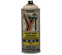 PEINTURE SECHAGE RAPIDE RAL ACRYL RAL9001 BRILLANT AEROSOL 400ML MOTIP
