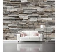 peint intissé Texture de mur en pierre industrielle vintage Design unique et moderne 250 x 175 cm Toison Mur Muraux Décoration Murale Salon Chambre Gris Brun
