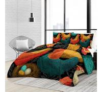 Peint Poule Œufs Soft Printed Comforter Set 200×200 cm, Lightweight All-Season Bedding for Summer AC and Winter Warmth, Coloré Quilted Comforter, Perfect for Guest Room Refresh