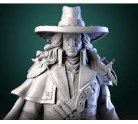 Peinta 3D - Impression haute qualité de figurines en résine à peindre de chez WWT - Vampire hunter Gabriel (2 tailles disponible) (Echelle 32 mm (34.15x 23.74 x 43.32 mm))