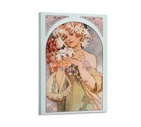 Peintre Alphonse Maria Mucha - Peinture brillante - Décoration d'intérieur - Poster mural - Impression sur toile - 20 x 30 cm