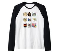 Peintre d'histoire de l'art Vintage à l'aspect Cool Graphique Chat Manche Raglan