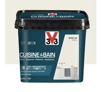 Peinture 100% imperméable Cuisine & bain V33 DécoLAB Beige lin 0,75 L