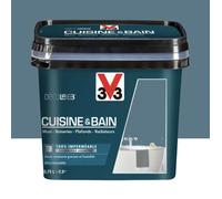 Peinture 100% imperméable Cuisine & bain V33 DécoLAB Bleu Profond 0,75 L