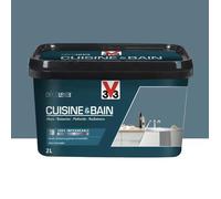 Peinture 100% imperméable Cuisine & bain V33 DécoLAB Bleu Profond 2 L