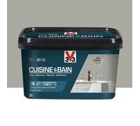 Peinture 100% imperméable Cuisine & bain V33 DécoLAB Gris cendré 2 L
