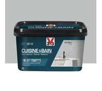 Peinture 100% imperméable Cuisine & bain V33 DécoLAB Gris perle 0,75 L