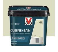 Peinture 100% imperméable Cuisine & bain V33 DécoLAB Vert tendre 0,75 L