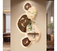 Peinture 3D décor d'art Mural avec LED, Peinture fantasme Moderne Sculpture Murale illuminée Lampe Murale, pour la maison, l'entrée, le couloir, la chambre à coucher(Brown-2,50*100cm/19.7*39.4in)
