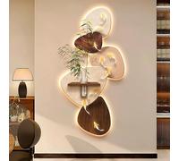 Peinture 3D décor d'art Mural avec LED, Peinture fantasme Moderne Sculpture Murale illuminée Lampe Murale, pour la maison, l'entrée, le couloir, la chambre à coucher(Brown-1,70*140cm/27.5*55in)