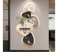 Peinture 3D décor d'art Mural avec LED, Peinture fantasme Moderne Sculpture Murale illuminée Lampe Murale, pour la maison, l'entrée, le couloir, la chambre à coucher(Gray-1,50*100cm/19.7*39.4in)