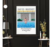 Peinture"A Bigger Splash" David Hockney Peinture Affiche d'exposition Abstrait Piscine Affiche natation David Hockney Murale Art Toile tableau art Bureau Decoration F21109