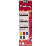 Peinture à effet marbré - Pébéo - Marbling - Coffret 6 couleurs - Pots 20ml
