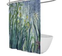 Peinture à l’huile d’iris Rideau de douche Champ fleurs rétro 120x180cm