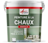 Peinture chaux naturelle : peinture, sans émanation, mineralis - 15 m² (2.5 kg en 1 couche) Givre Bleu Clair - ARCANE INDUSTRIES