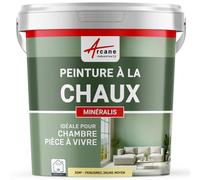 Peinture à la Chaux Intérieure Décorative 30 m² Fenugrec Jaune Moyen | Aspect Mat, sans Solvant Ni Odeur, Perméable, Murs, Ciment, Pierre, Chaux, Application à la Brosse - Arcane Industries