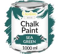 Creative Deco Peinture à la Craie Vert d'eau | 1L | Mat et Lavable | Peinture Bois | Meuble | Idéal pour Rénovation | Chalk Paint | Ardoise Craie