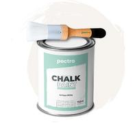 Peinture à la Craie - PECTRO - Blanc Antique - 750ml - Brosse en Bois - Finition Mat