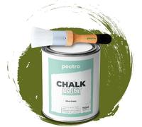 Peinture à la Craie - PECTRO - VERT OLIVE - 750ml - Brosse en Bois - Finition Mat