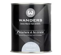 Peinture à la craie Wanders Shabby Chic 750 ml - Gris Bambou/Gris-bleu - Laque pour cuisine et peinture pour meubles sans ponçage. Peinture à la craie, pour bois et plus. Haute couvrance, séchage