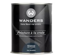 Peinture à la craie Wanders Shabby Chic 750 ml - Waldsee/Bleu gris foncé - Laque pour cuisine et peinture pour meubles sans ponçage. Peinture à la craie, pour bois & plus. Haute couverture, séchage
