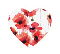 Peinture à l'aquarelle, Coquelicot Rouge, aimants de réfrigérateur en Acrylique, Autocollants pour Tableau Blanc, aimants pour décoration de Cuisine et de Meubles,Forme de Coeur