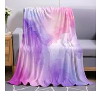 Peinture À L'Aquarelle Couverture Polaire 130 x 150 cm Texture de marbre Abstraite Imprimée 3D Plaid Flanelle Doux pour Lit et Jeté de Canapé, Enfant et Adulte