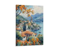 Peinture à l'aquarelle de Corfou - Décoration murale - Décoration d'intérieur - Cadeau d'anniversaire de mariage - Cadre 40 x 60 cm
