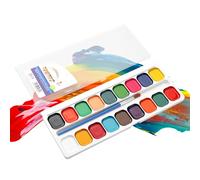 Peinture À L'aquarelle - Ensemble De Peinture À L'eau Sûre Pour , Assortiment De Casseroles À Pigments Vifs Avec Pinceau, Plateau D'accessoires À Coque Rigide En PP Réutilisable - Pour Filles E