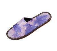 Peinture à l'aquarelle feuille d'érable Améthyste Salle de bain Pantoufles de douche Intérieur Été Mignon personalizado para Open Toe Chaussures de chambre à coucher pour invités, hôtel, voyage, avion